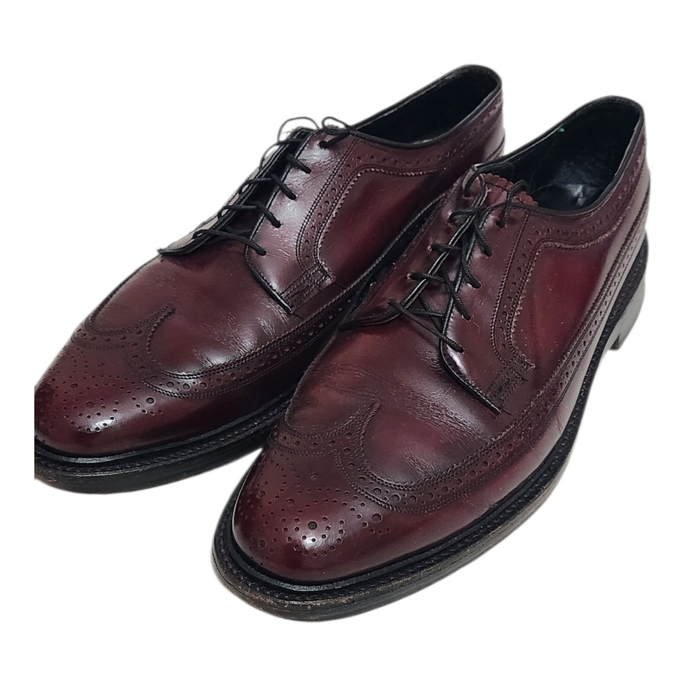 Florsheim Imperial Burgundy Longwing Brogue Derby Shoes Oxford‎ Dress Wingtip